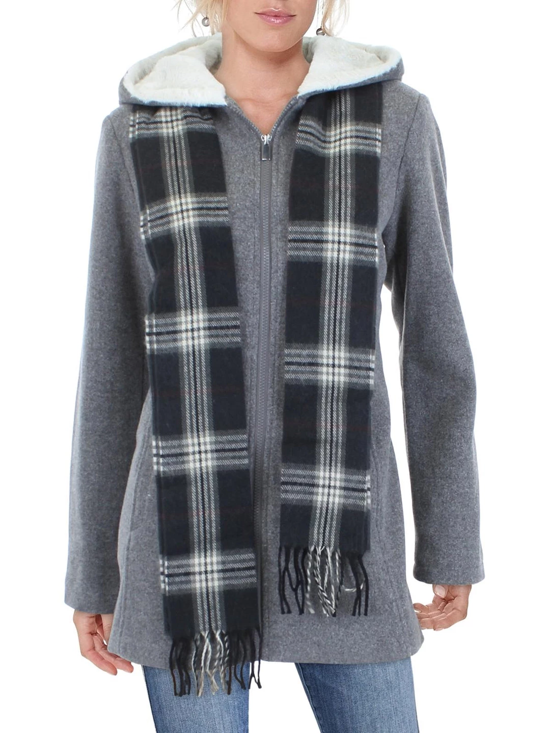 INTL d.e.t.a.i.l.s Womens Warm Heathered Walker Coat 1 INTL d.e.t.a.i.l.s Womens Warm Heathered Walker Coat