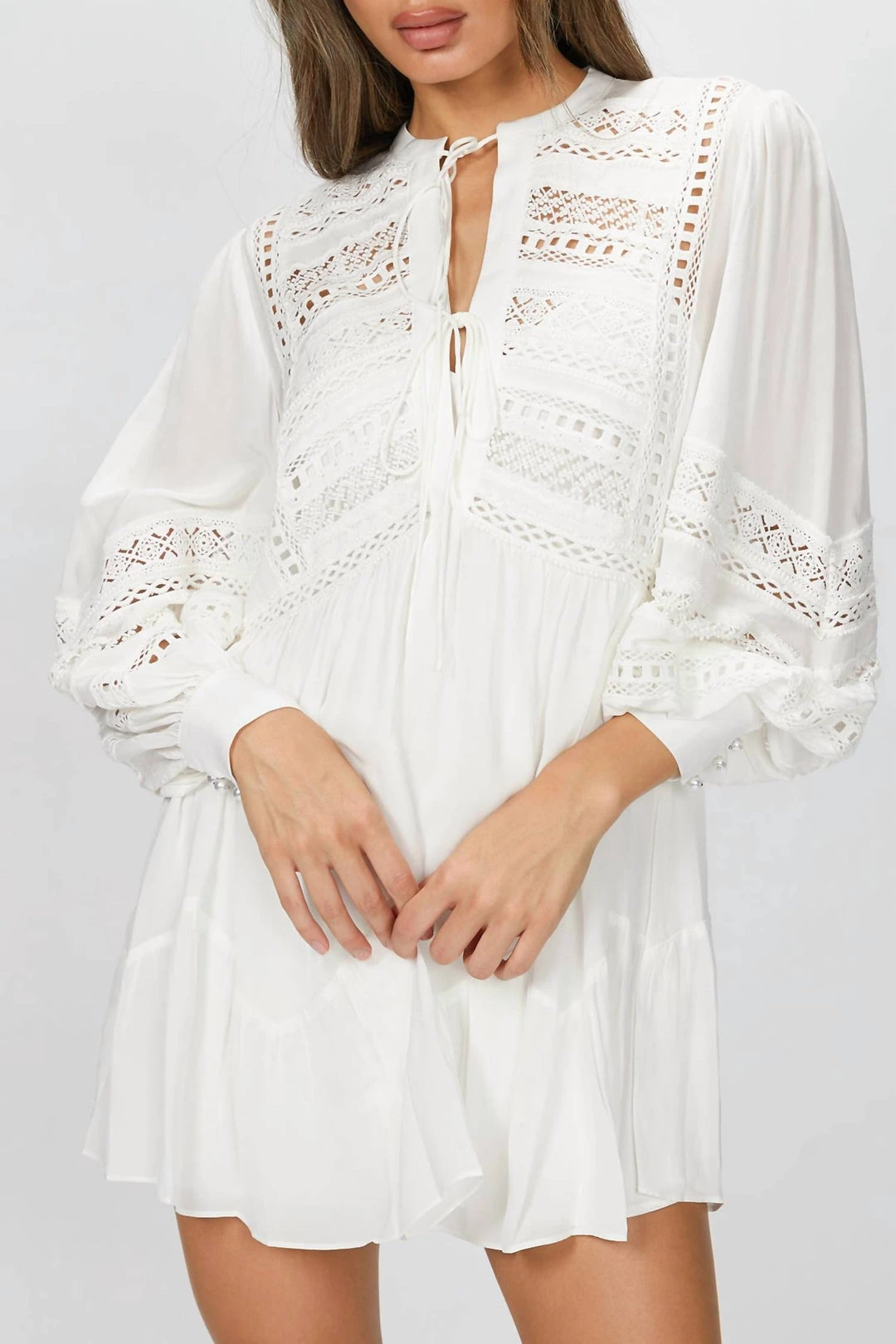 The Kooples Dress With Lace Detailing in White - women 4 The Kooples Dress With Lace Detailing in White - women - Image 4