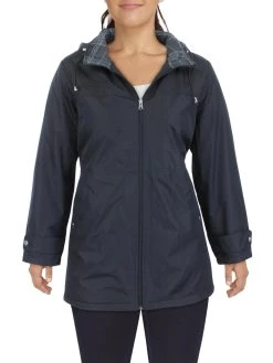 INTL d.e.t.a.i.l.s Plus Womens Lightweight Short Raincoat