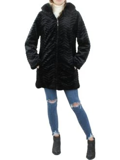INTL d.e.t.a.i.l.s Womens Warm Short Faux Fur Coat