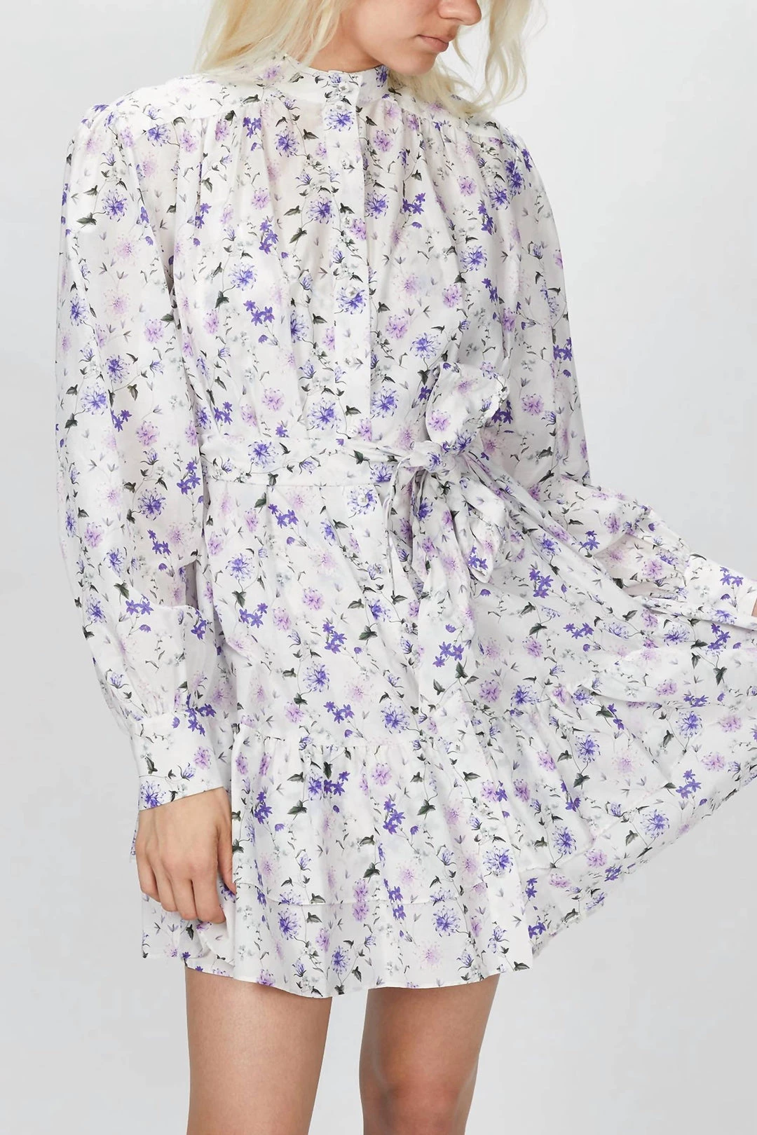 The Kooples White Floral Dress in White/Purple Peony - women 4 The Kooples White Floral Dress in White/Purple Peony - women - Image 4