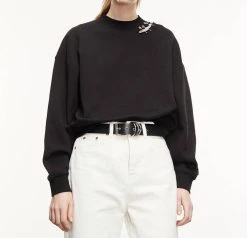 The Kooples Sweatshirt With Metal Details in Black - women