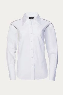 The Kooples Studded Shirt in White - women
