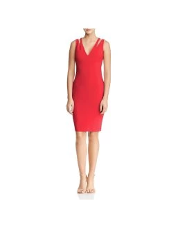 Likely Cruz Womens V-Neck Cut-Out Cocktail Dress