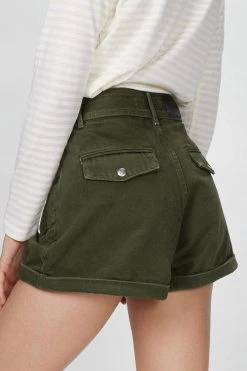 The Kooples Stretch Linen Khaki Shorts in Army Green - women -Cult of Individuality shop 4cc4706ce3484114ae1a5afd693322c2 1080x