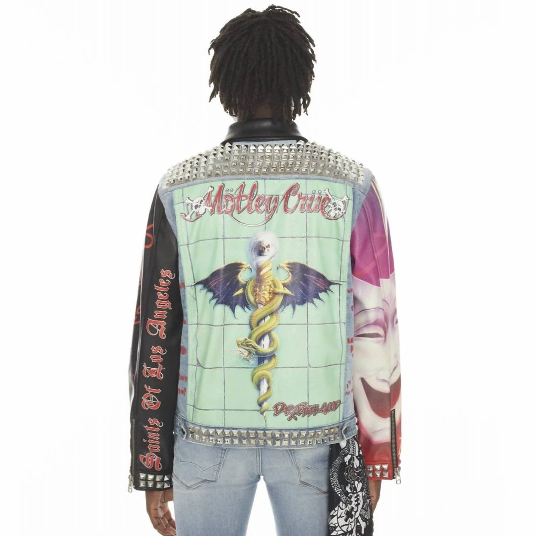 Cult Of Individuality Men'S Motley Crue Type Iv Denim Jacket in Crue 2 Cult Of Individuality Men'S Motley Crue Type Iv Denim Jacket in Crue - Image 2