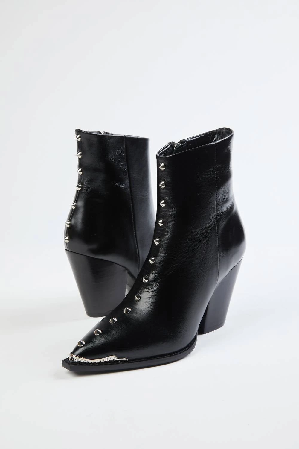 The Kooples Heeled Leather Ankle Boots With Studs in Black - women 1 The Kooples Heeled Leather Ankle Boots With Studs in Black - women