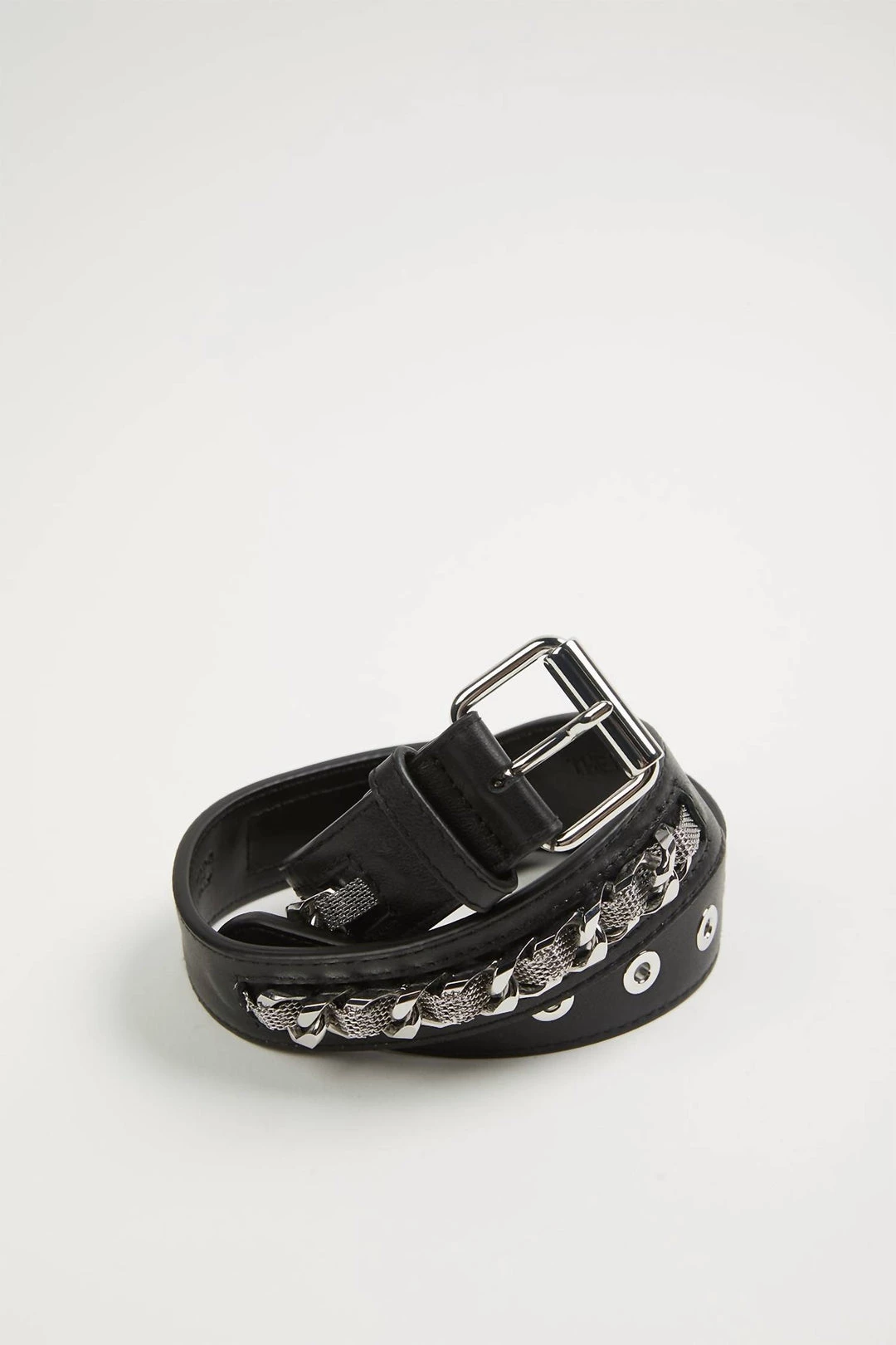 The Kooples Leather Belt With Chain in Black - women 1 The Kooples Leather Belt With Chain in Black - women