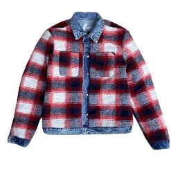 Cult Of Individuality Men'S Reversible Denim Jacket in Red/Black