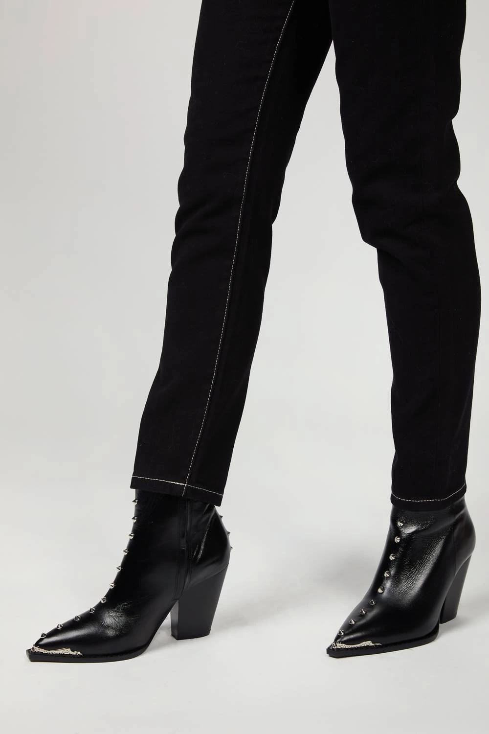 The Kooples Heeled Leather Ankle Boots With Studs in Black - women 2 The Kooples Heeled Leather Ankle Boots With Studs in Black - women - Image 2