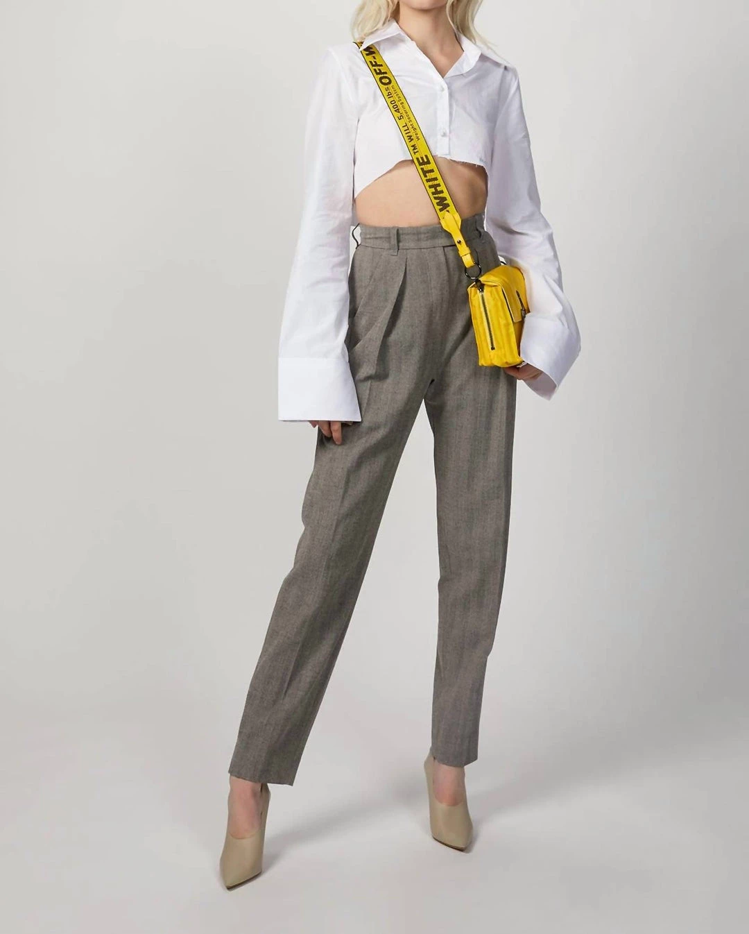 The Kooples Herringbone Suit Pants in Grey - women 1 The Kooples Herringbone Suit Pants in Grey - women