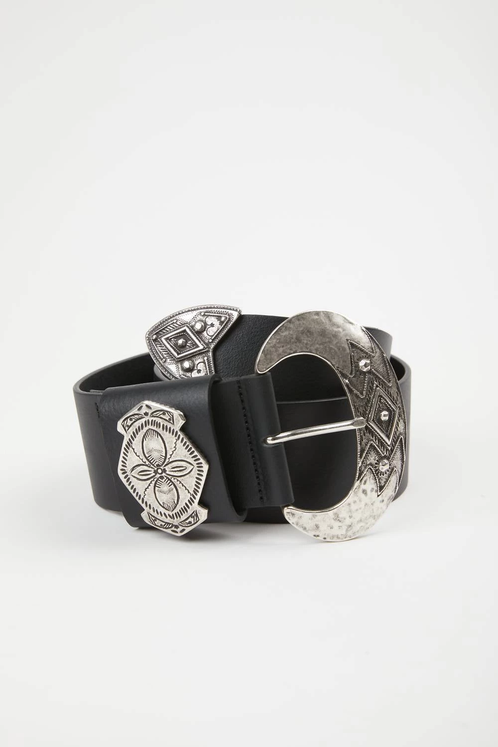 The Kooples Leather Belt With Metal Buckle in Black - women 1 The Kooples Leather Belt With Metal Buckle in Black - women