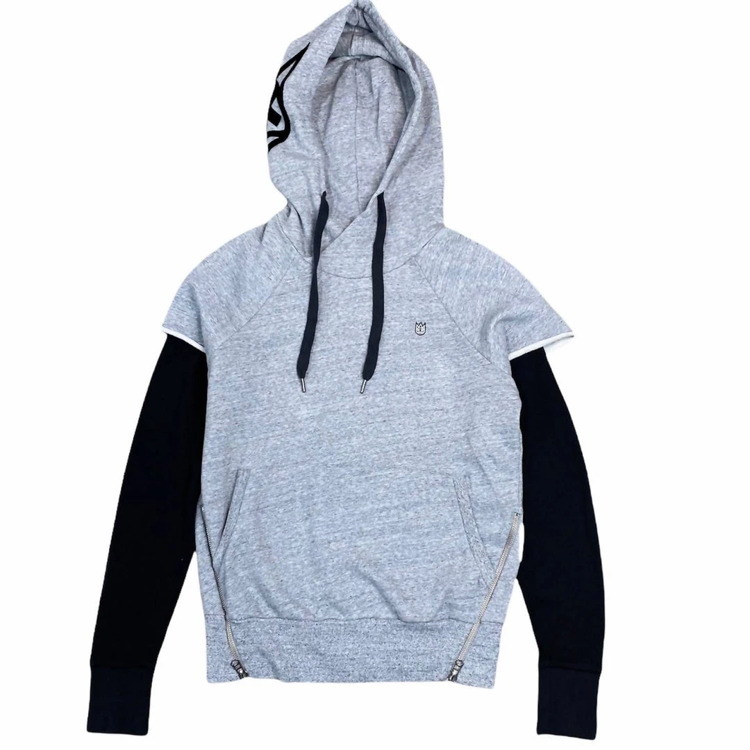 Cult Of Individuality Men'S Pullover W/ Thermal Sleeves in Heather Grey 2 Cult Of Individuality Men'S Pullover W/ Thermal Sleeves in Heather Grey - Image 2