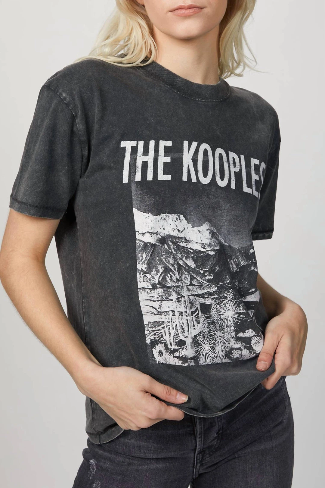 The Kooples Faded Black T-Shirt in Black - women 4 The Kooples Faded Black T-Shirt in Black - women - Image 4
