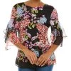 Josie Natori Tiered Sleeve Silk Top - women