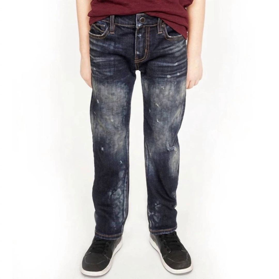 Cult Of Individuality Boys' Rogue Slim Straight Stretch Denim Jeans in Smog - kids 1 Cult Of Individuality Boys' Rogue Slim Straight Stretch Denim Jeans in Smog - kids
