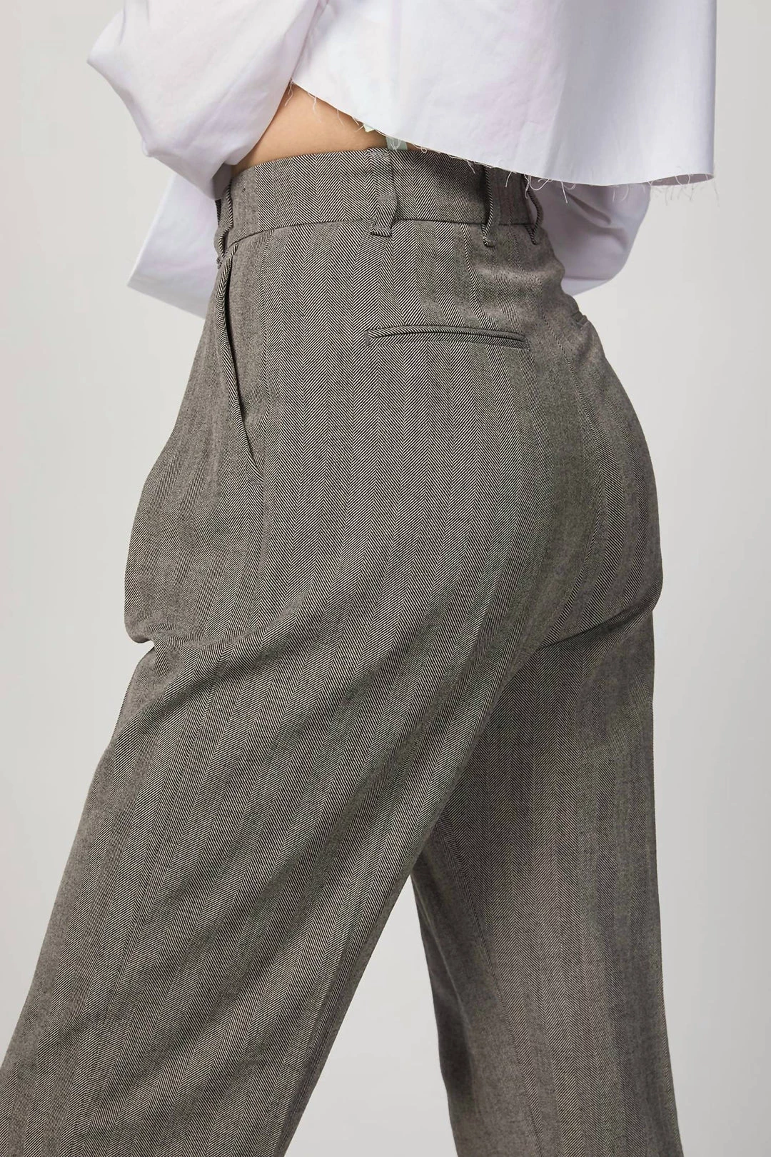 The Kooples Herringbone Suit Pants in Grey - women 5 The Kooples Herringbone Suit Pants in Grey - women - Image 5