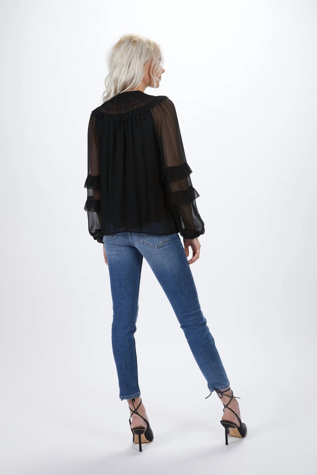 The Kooples Renaissance Smocked Shirt in Black - women 3 The Kooples Renaissance Smocked Shirt in Black - women - Image 3