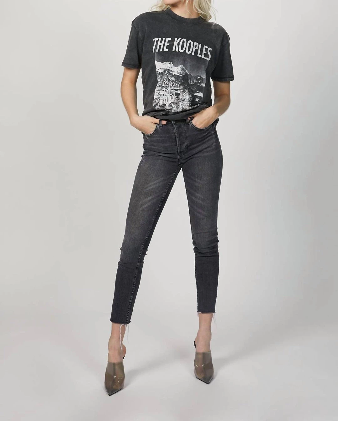 The Kooples Faded Black T-Shirt in Black - women 1 The Kooples Faded Black T-Shirt in Black - women