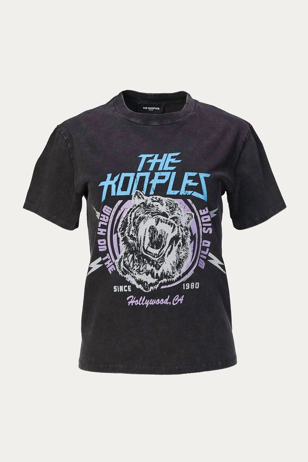 The Kooples T-Shirt With Tiger Print in Black - women 2 The Kooples T-Shirt With Tiger Print in Black - women - Image 2