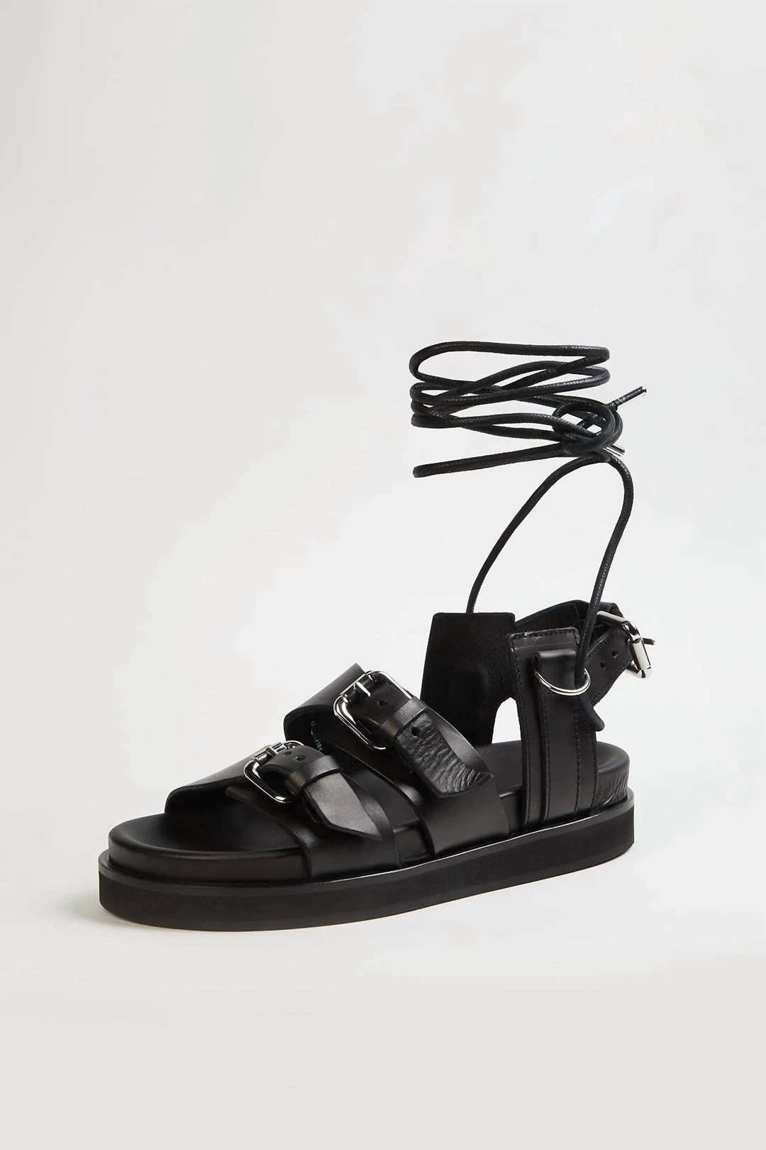 The Kooples Wedge Sandals With Ankle Tie in Black - women 4 The Kooples Wedge Sandals With Ankle Tie in Black - women - Image 4