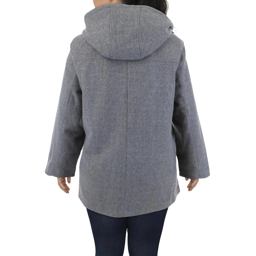 INTL d.e.t.a.i.l.s Plus Womens Midi Warm Walker Coat 2 INTL d.e.t.a.i.l.s Plus Womens Midi Warm Walker Coat - Image 2
