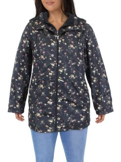 INTL d.e.t.a.i.l.s Plus Womens Hooded Lightweight Parka Coat