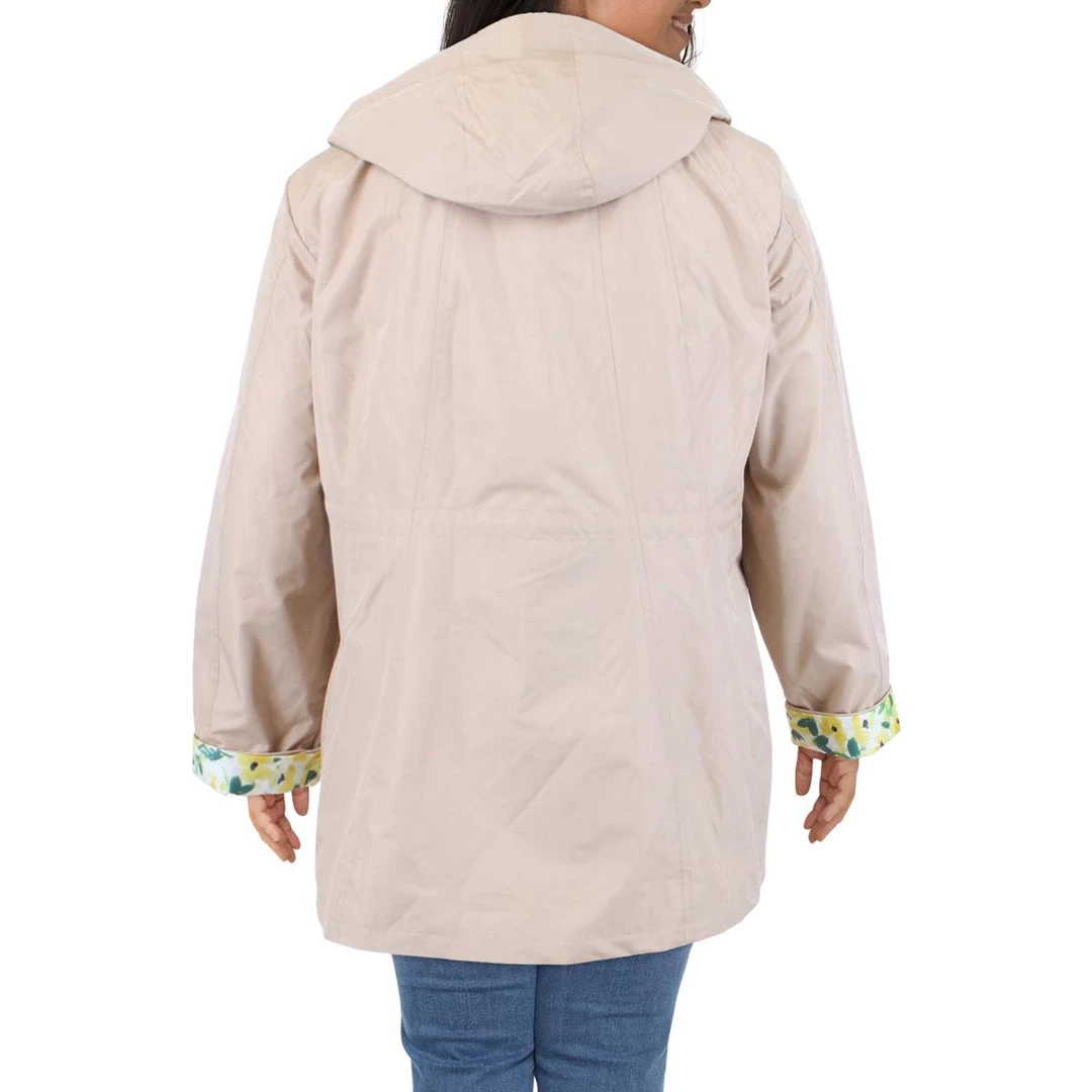 INTL d.e.t.a.i.l.s Plus Womens Hooded Lightweight Windbreaker Jacket 2 INTL d.e.t.a.i.l.s Plus Womens Hooded Lightweight Windbreaker Jacket - Image 2