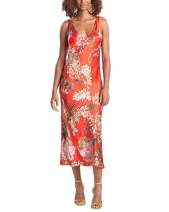 Josie Natori Kairaku Garden Silk Plunging Gown - women