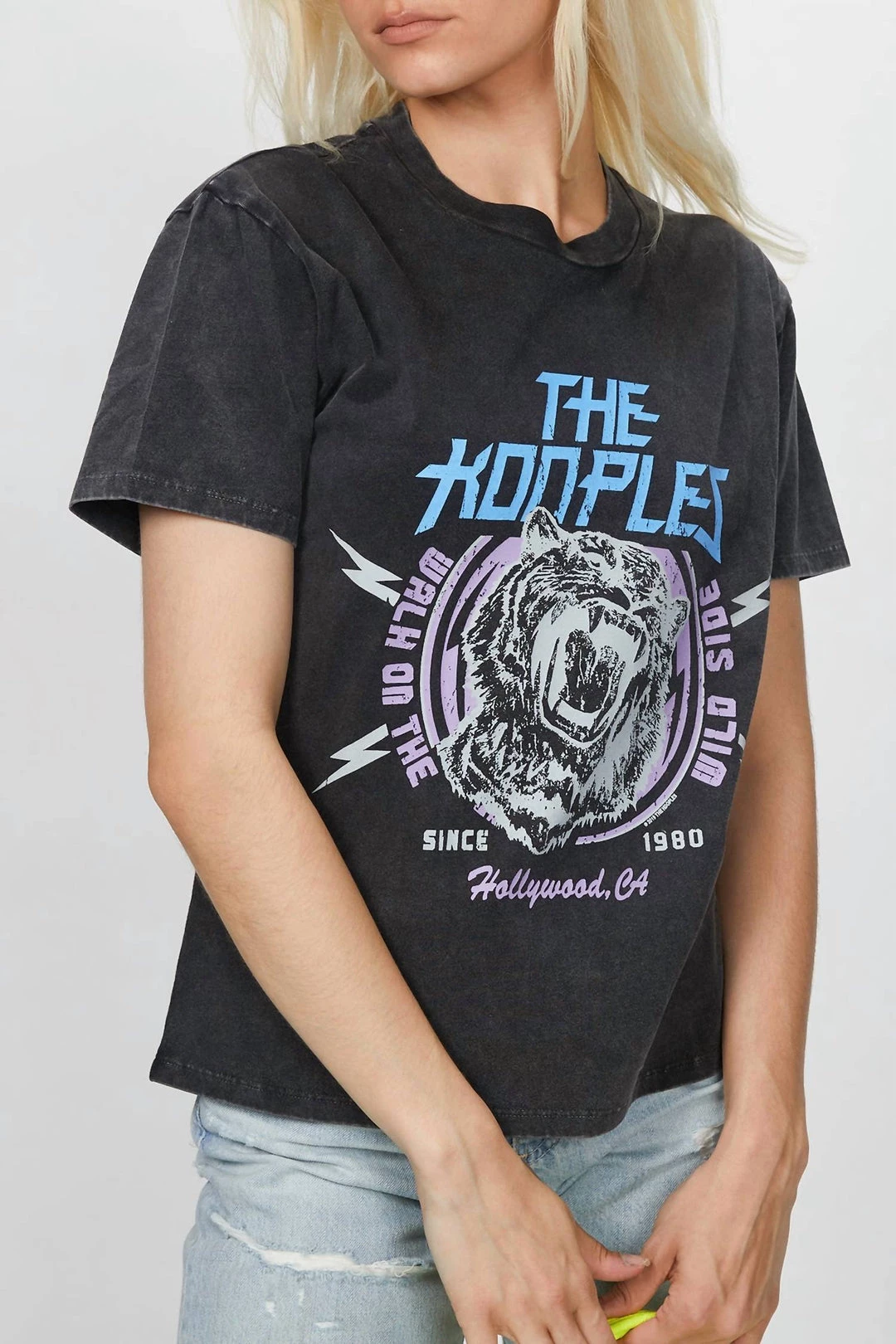 The Kooples T-Shirt With Tiger Print in Black - women 4 The Kooples T-Shirt With Tiger Print in Black - women - Image 4