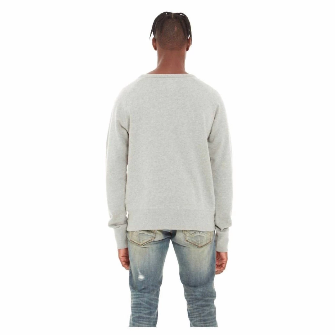 Cult Of Individuality Men'S Fleece W/ Collegiate Font Top in Heather Grey 3 Cult Of Individuality Men'S Fleece W/ Collegiate Font Top in Heather Grey - Image 3
