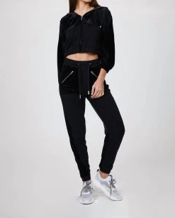 The Kooples Dual Fabric Sweatshirt in Black - women